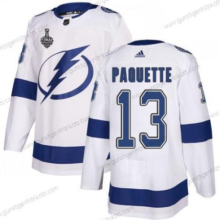 Adidas Herren Lightning #13 Cedric Paquette Road Authentisch 2020 Stanley Cup Final Strickerei NHL Trikots – Weiß