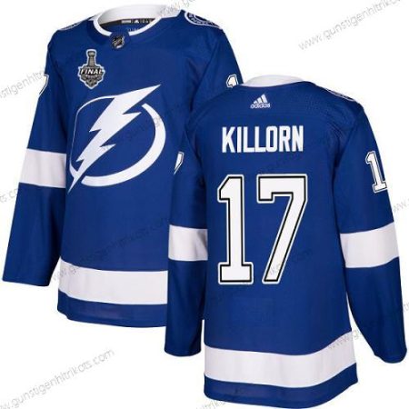 Adidas Herren Lightning #17 Alex Killorn Heimtrikots Authentisch 2020 Stanley Cup Final Strickerei NHL Trikots – Blau