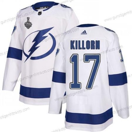 Adidas Herren Lightning #17 Alex Killorn Road Authentisch 2020 Stanley Cup Final Strickerei NHL Trikots – Weiß