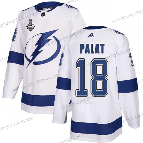 Adidas Herren Lightning #18 Ondrej Palat Road Authentisch 2020 Stanley Cup Final Strickerei NHL Trikots – Weiß