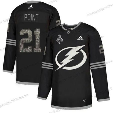 Adidas Herren Lightning #21 Brayden Point Authentisch Klassisch 2020 Stanley Cup Final Strickerei NHL Trikots – Schwarz