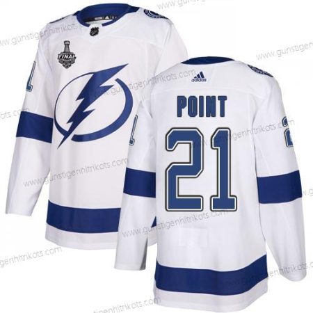 Adidas Herren Lightning #21 Brayden Point Road Authentisch 2020 Stanley Cup Final Strickerei NHL Trikots – Weiß