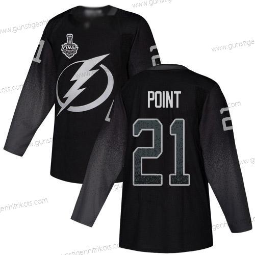 Adidas Herren Lightning #21 Brayden Point ersatzweise Authentisch 2020 Stanley Cup Final Strickerei NHL Trikots – Schwarz