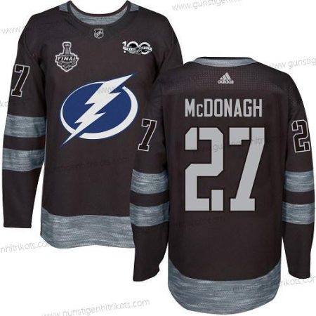 Adidas Herren Lightning #27 Ryan Mcdonagh 1917-2017 100th Jahrestag 2020 Stanley Cup Final Strickerei NHL Trikots – Schwarz