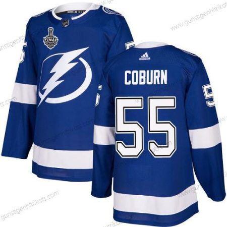 Adidas Herren Lightning #55 Braydon Coburn Heimtrikots Authentisch 2020 Stanley Cup Final Strickerei NHL Trikots – Blau