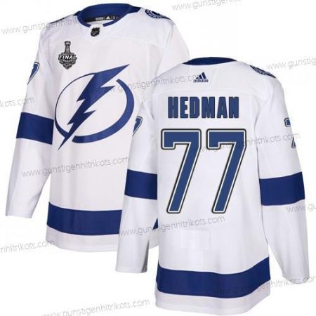 Adidas Herren Lightning #77 Victor Hedman Road Authentisch 2020 Stanley Cup Final Strickerei NHL Trikots – Weiß