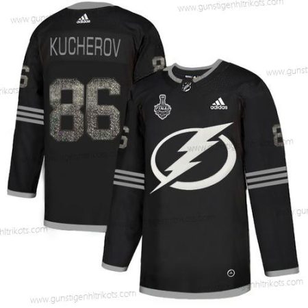 Adidas Herren Lightning #86 Nikita Kucherov Authentisch Klassisch 2020 Stanley Cup Final Strickerei NHL Trikots – Schwarz