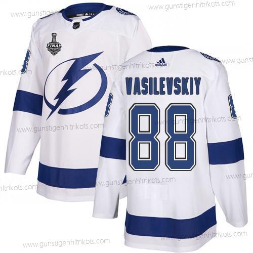 Adidas Herren Lightning #88 Andrei Vasilevskiy Road Authentisch 2020 Stanley Cup Final Strickerei NHL Trikots – Weiß