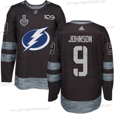 Adidas Herren Lightning #9 Tyler Johnson 1917-2017 100th Jahrestag 2020 Stanley Cup Final Strickerei NHL Trikots – Schwarz