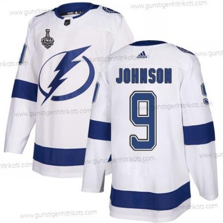 Adidas Herren Lightning #9 Tyler Johnson Road Authentisch 2020 Stanley Cup Final Strickerei NHL Trikots – Weiß