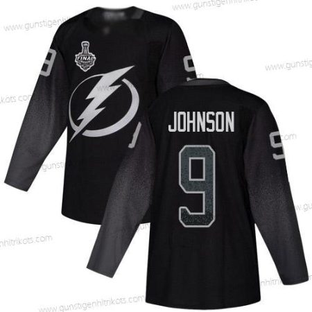 Adidas Herren Lightning #9 Tyler Johnson ersatzweise Authentisch 2020 Stanley Cup Final Strickerei NHL Trikots – Schwarz