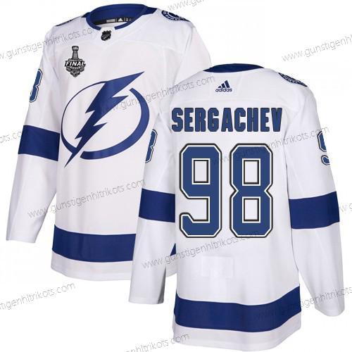 Adidas Herren Lightning #98 Mikhail Sergachev Road Authentisch 2020 Stanley Cup Final Strickerei NHL Trikots – Weiß