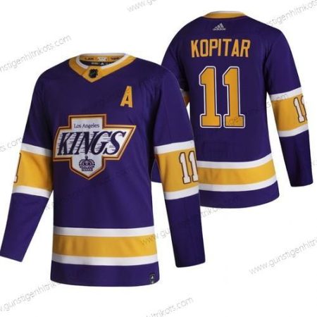 Adidas Herren Los Angeles Kings #11 Anze Kopitar 2020-21 Rückseite Retro ersatzweise NHL Trikots – Schwarz