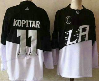 Adidas Herren Los Angeles Kings #11 Anze Kopitar 2020 Stadium Series Strickerei NHL Trikots – Schwarz