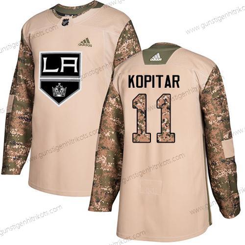 Adidas Herren Los Angeles Kings #11 Anze Kopitar Authentisch 2017 Veterans Day Strickerei NHL Trikots – Tarnfarbe