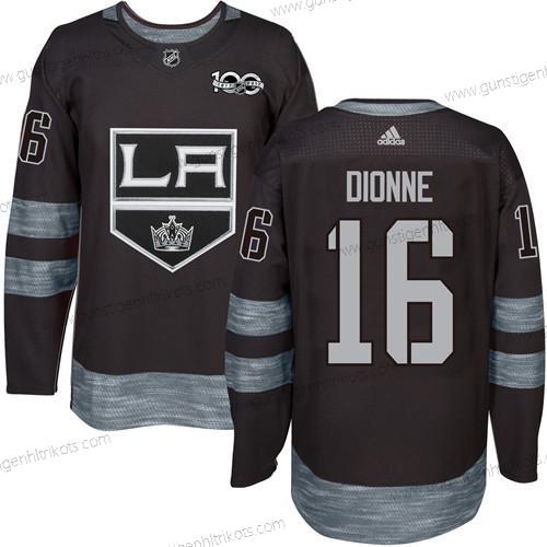 Adidas Herren Los Angeles Kings #16 Marcel Dionne 1917-2017 100th Jahrestag Strickerei NHL Trikots – Schwarz