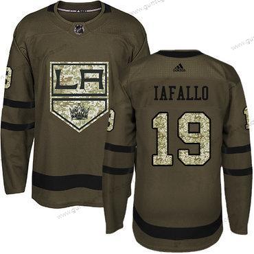 Adidas Herren Los Angeles Kings #19 Alex Iafallo Salute to Service Strickerei NHL Trikots – Grün