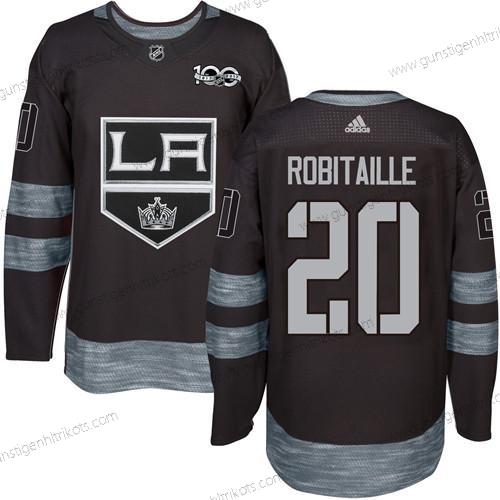 Adidas Herren Los Angeles Kings #20 Luc Robitaille 1917-2017 100th Jahrestag Strickerei NHL Trikots – Schwarz