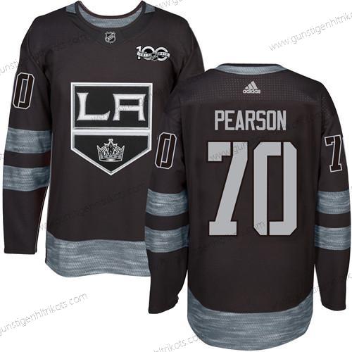 Adidas Herren Los Angeles Kings #70 Tanner Pearson 1917-2017 100th Jahrestag Strickerei NHL Trikots – Schwarz