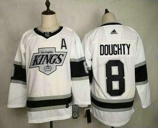 Adidas Herren Los Angeles Kings #8 Drew Doughty With A Patch Strickerei NHL Trikots – Weiß