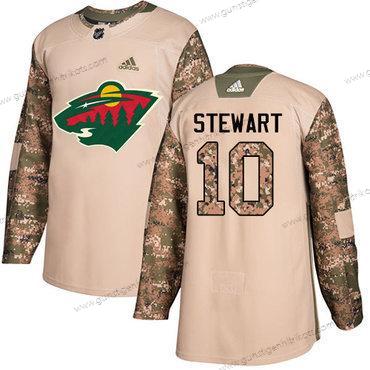 Adidas Herren Minnesota Wild #10 Chris Stewart Authentisch 2017 Veterans Day Strickerei NHL Trikots – Tarnfarbe