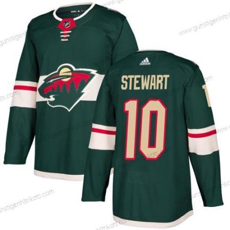 Adidas Herren Minnesota Wild #10 Chris Stewart Heimtrikots Authentisch Strickerei NHL Trikots – Grün