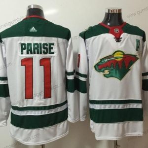 Adidas Herren Minnesota Wild #11 Zach Parise Road Authentisch Strickerei NHL Trikots – Weiß