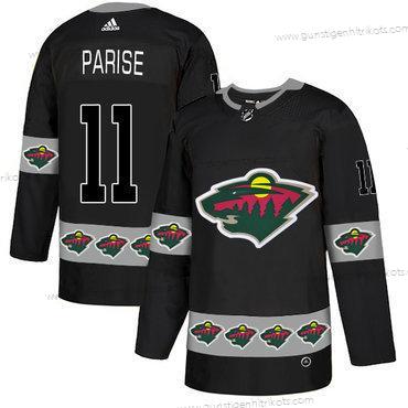 Adidas Herren Minnesota Wild #11 Zach Parise Team Logos Trikots – Schwarz