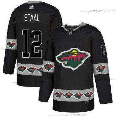 Adidas Herren Minnesota Wild #12 Eric Staal Team Logos Trikots – Schwarz