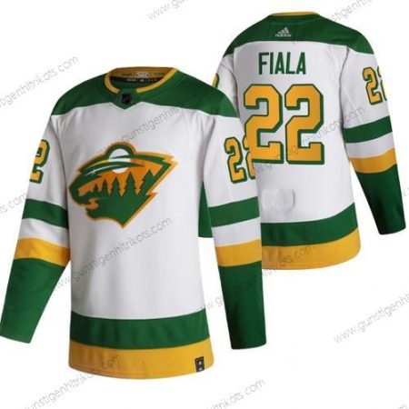 Adidas Herren Minnesota Wild #22 Kevin Fiala 2020-21 Rückseite Retro ersatzweise NHL Trikots – Weiß