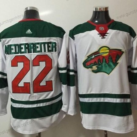 Adidas Herren Minnesota Wild #22 Nino Niederreiter Road Authentisch Strickerei NHL Trikots – Weiß