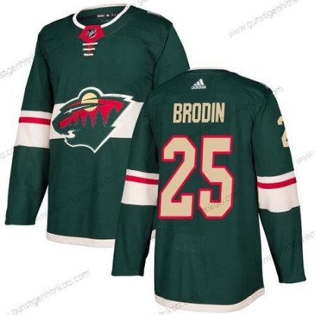 Adidas Herren Minnesota Wild #25 Jonas Brodin Heimtrikots Authentisch Strickerei NHL Trikots – Grün