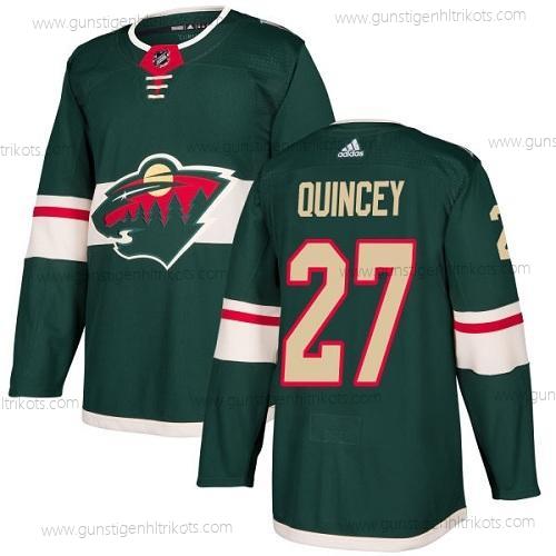 Adidas Herren Minnesota Wild #27 Kyle Quincey Heimtrikots Authentisch Strickerei NHL Trikots – Grün