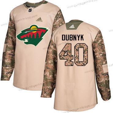 Adidas Herren Minnesota Wild #40 Devan Dubnyk Authentisch 2017 Veterans Day Strickerei NHL Trikots – Tarnfarbe