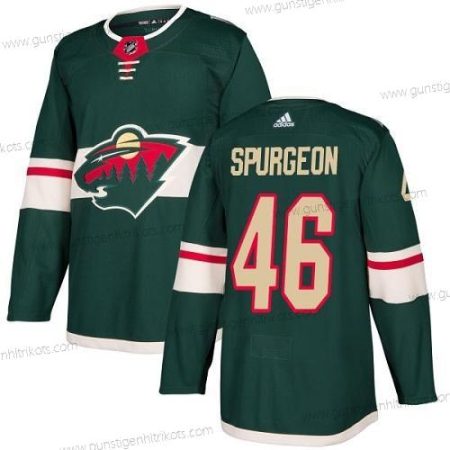 Adidas Herren Minnesota Wild #46 Jared Spurgeon Heimtrikots Authentisch Strickerei NHL Trikots – Grün