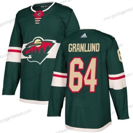 Adidas Herren Minnesota Wild #64 Mikael Granlund Heimtrikots Authentisch Strickerei NHL Trikots – Grün