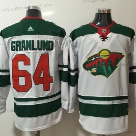 Adidas Herren Minnesota Wild #64 Mikael Granlund Road Authentisch Strickerei NHL Trikots – Weiß