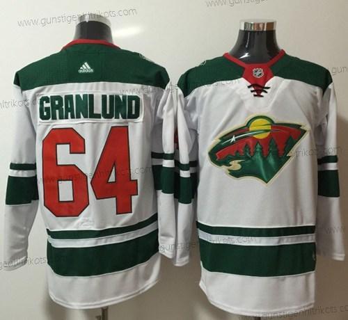 Adidas Herren Minnesota Wild #64 Mikael Granlund Road Authentisch Strickerei NHL Trikots – Weiß