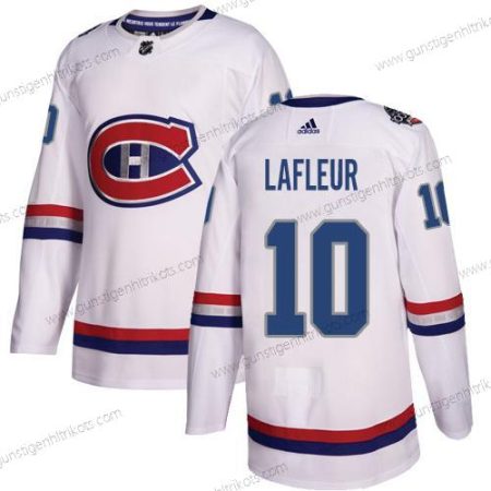 Adidas Herren Montreal Canadiens #10 Guy Lafleur Authentisch 2017 100 Klassisch Strickerei NHL Trikots – Weiß