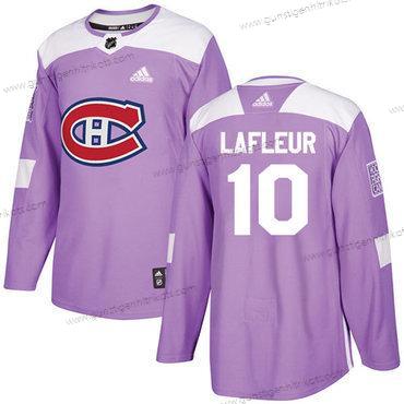 Adidas Herren Montreal Canadiens #10 Guy Lafleur Authentisch Bekämpft Krebs Strickerei NHL Trikots – Lila