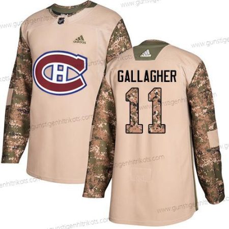 Adidas Herren Montreal Canadiens #11 Brendan Gallagher Authentisch 2017 Veterans Day Strickerei NHL Trikots – Tarnfarbe