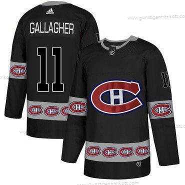 Adidas Herren Montreal Canadiens #11 Brendan Gallagher Team Logos Trikots – Schwarz