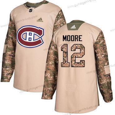 Adidas Herren Montreal Canadiens #12 Dickie Moore Authentisch 2017 Veterans Day Strickerei NHL Trikots – Tarnfarbe