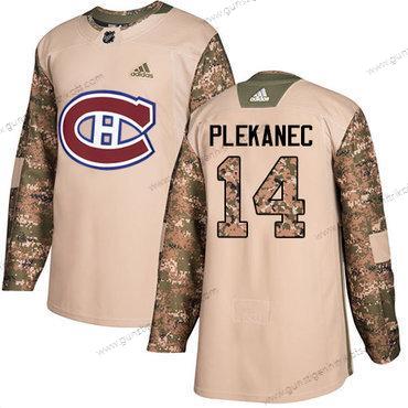 Adidas Herren Montreal Canadiens #14 Tomas Plekanec Authentisch 2017 Veterans Day Strickerei NHL Trikots – Tarnfarbe