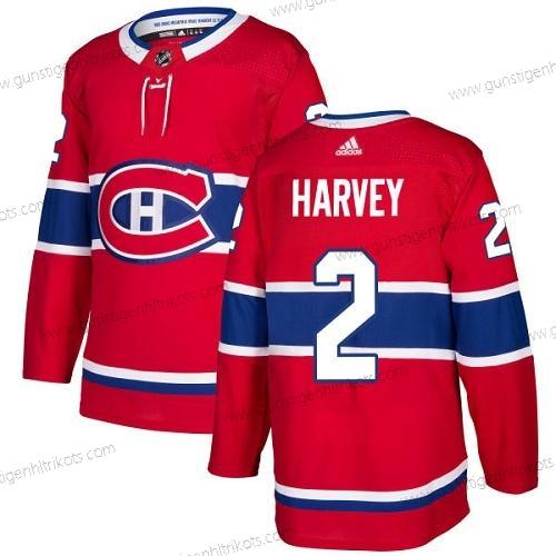 Adidas Herren Montreal Canadiens #2 Doug Harvey Heimtrikots Authentisch Strickerei NHL Trikots – Rot