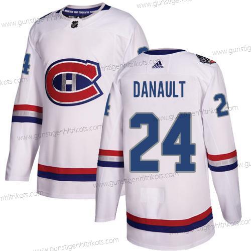 Adidas Herren Montreal Canadiens #24 Phillip Danault Authentisch 2017 100 Klassisch Strickerei NHL Trikots – Weiß