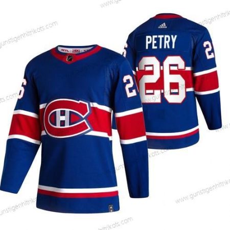 Adidas Herren Montreal Canadiens #26 Jeff Petry 2020-21 Rückseite Retro ersatzweise NHL Trikots – Blau