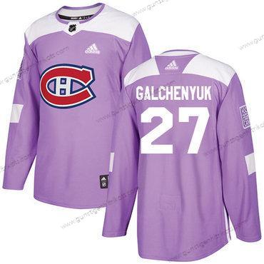 Adidas Herren Montreal Canadiens #27 Alex Galchenyuk Authentisch Bekämpft Krebs Strickerei NHL Trikots – Lila