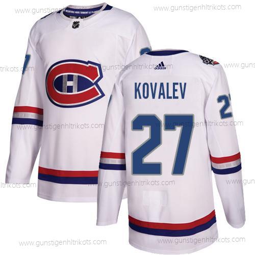 Adidas Herren Montreal Canadiens #27 Alexei Kovalev Authentisch 2017 100 Klassisch Strickerei NHL Trikots – Weiß