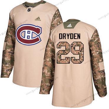 Adidas Herren Montreal Canadiens #29 Ken Dryden Authentisch 2017 Veterans Day Strickerei NHL Trikots – Tarnfarbe